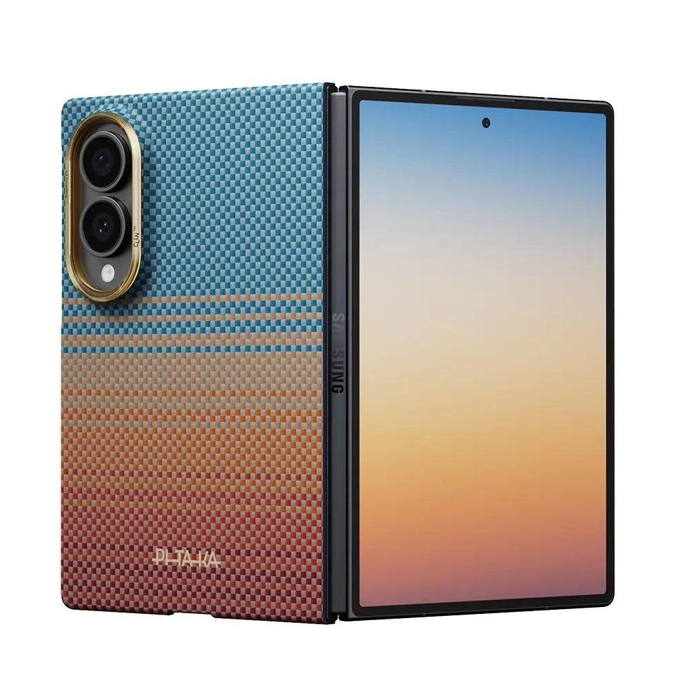 Galaxy Z Fold 8 MagSafe Uyumlu Aramid Fiber Kılıf - Pitaka Sunset 2.0 California Dream