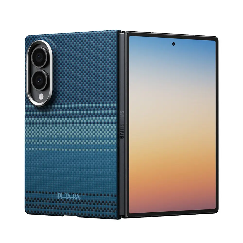 Galaxy Z Fold 8 MagSafe Uyumlu Aramid Fiber Kılıf - Pitaka Tactile Woven Sunset-Moonrise