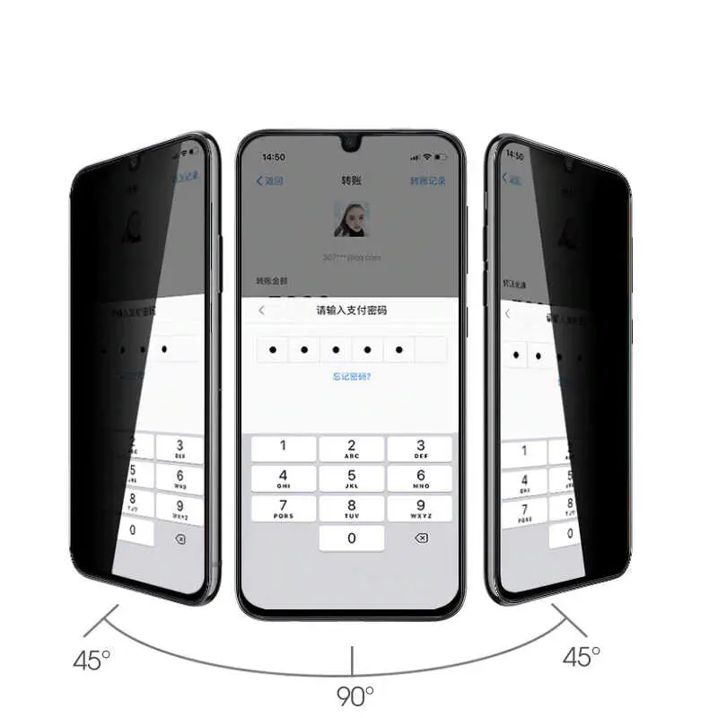 Galaxy A24 Tam Ekran Gizlilik Camı Ekran Koruyucu - Davin 5D Privacy