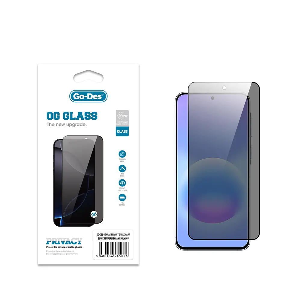 Galaxy A57 Gizlilik Filtreli Temperli Cam Ekran Koruyucu - Go Des OG Glass Privacy