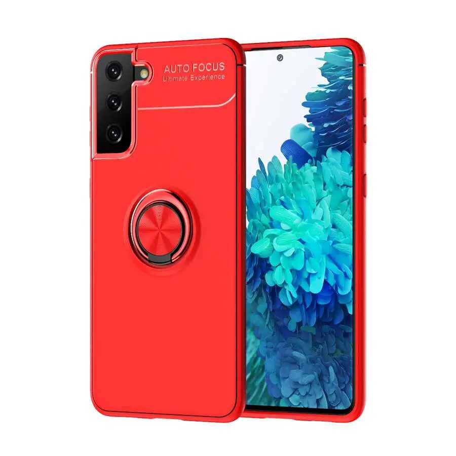 Galaxy S21 Yüzüklü Silikon Kılıf, Manyetik ve Standlı - Zore Ravel