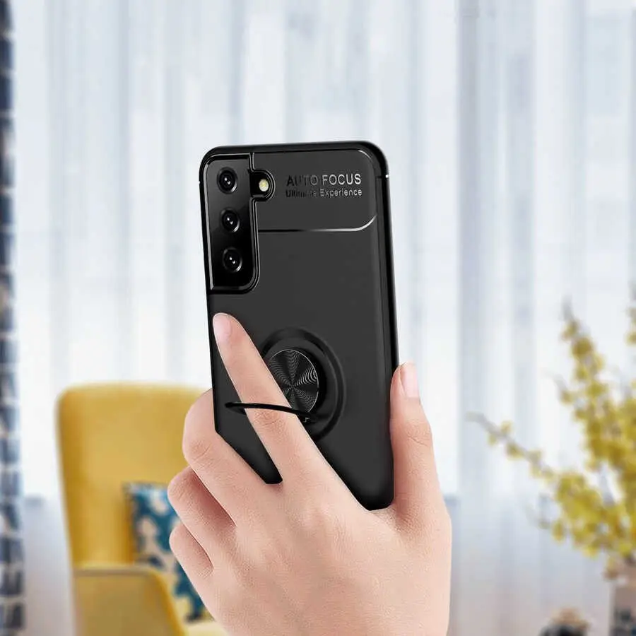 Galaxy S21 Plus Yüzüklü Silikon Kılıf - Zore Ravel