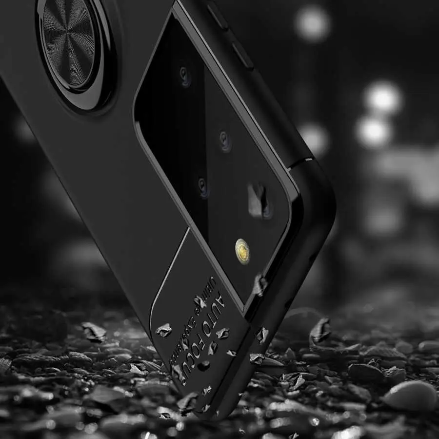 Galaxy S21 Ultra Yüzüklü Silikon Kılıf - Zore Ravel