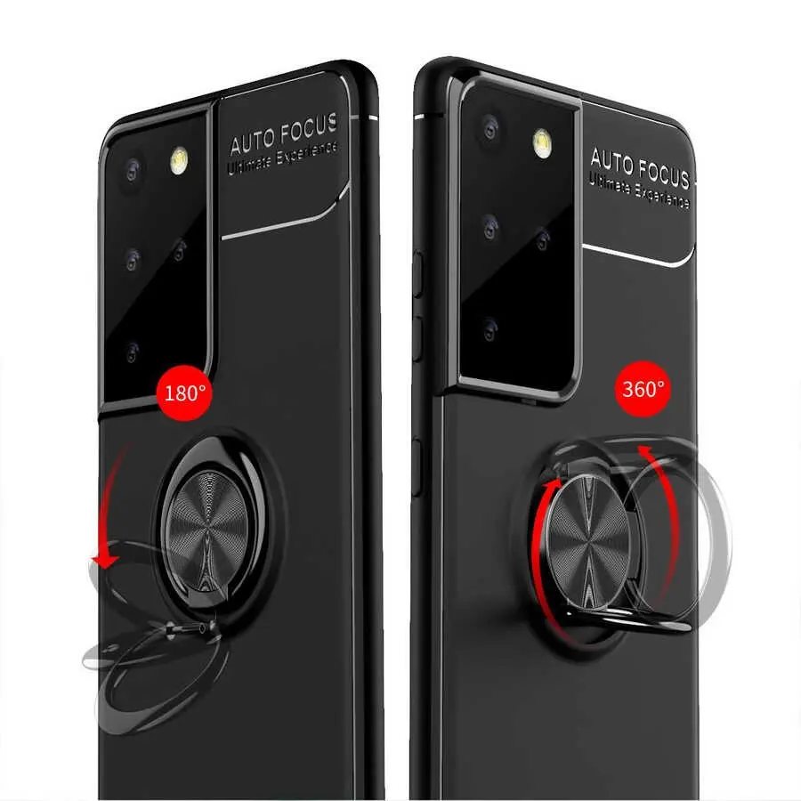 Galaxy S21 Ultra Yüzüklü Silikon Kılıf - Zore Ravel