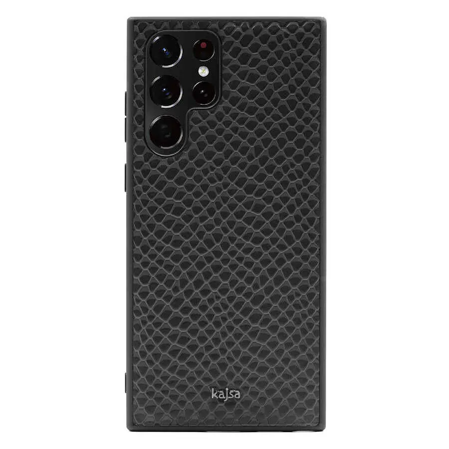 Galaxy S22 Ultra Hakiki Deri Kılıf, Pearl Pattern - Kajsa