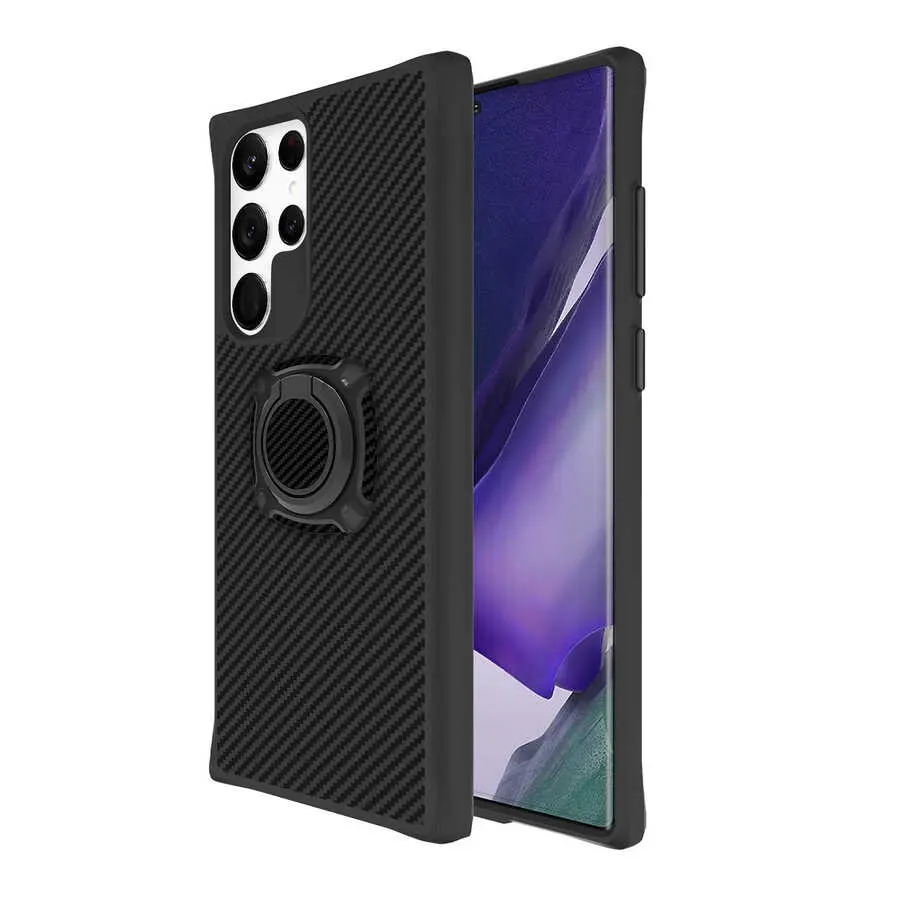 Galaxy S22 Ultra Döner Yüzük Aparatlı Kılıf - Zore Timo