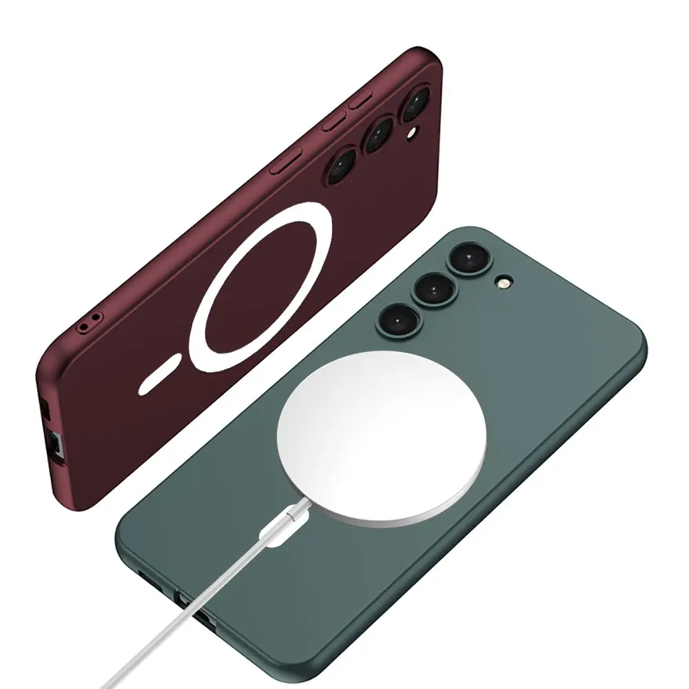 Galaxy S23 Kılıf Wireless Şarj Özellikli Zore Kıpta M-safe Silikon Kapak