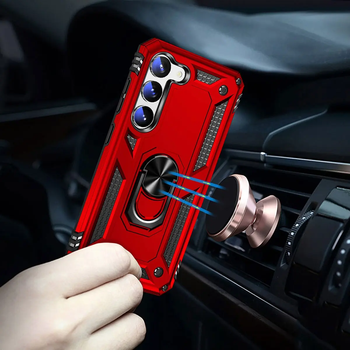 Galaxy S23 Manyetik Halkalı Standlı Kılıf - Zore Vega