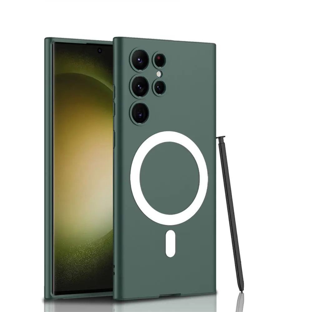 Galaxy S23 Ultra Kılıf Wireless Şarj Özellikli Zore Kıpta M-safe Silikon Kapak