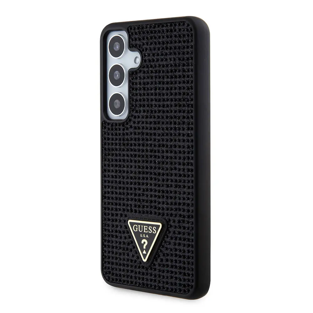 Galaxy S24 Taşlı Arka Yüzey Üçgen Logolu Kılıf - Guess Lisanslı