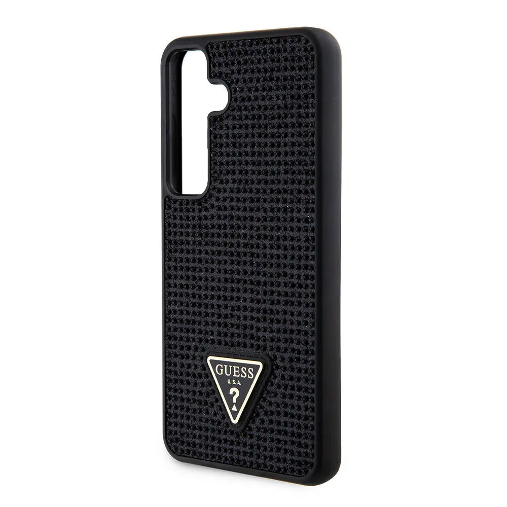 Galaxy S24 Taşlı Arka Yüzey Üçgen Logolu Kılıf - Guess Lisanslı