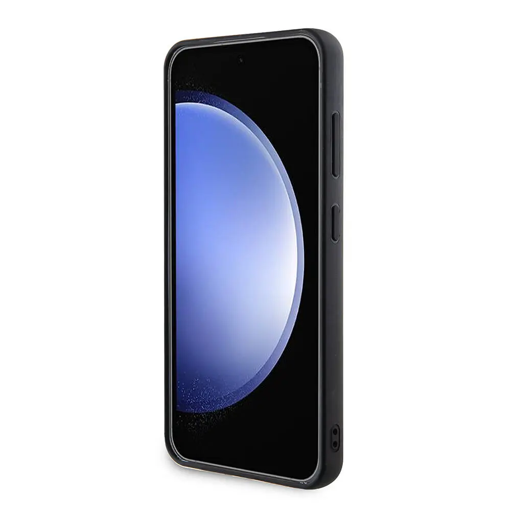 Galaxy S24 Taşlı Arka Yüzey Üçgen Logolu Kılıf - Guess Lisanslı