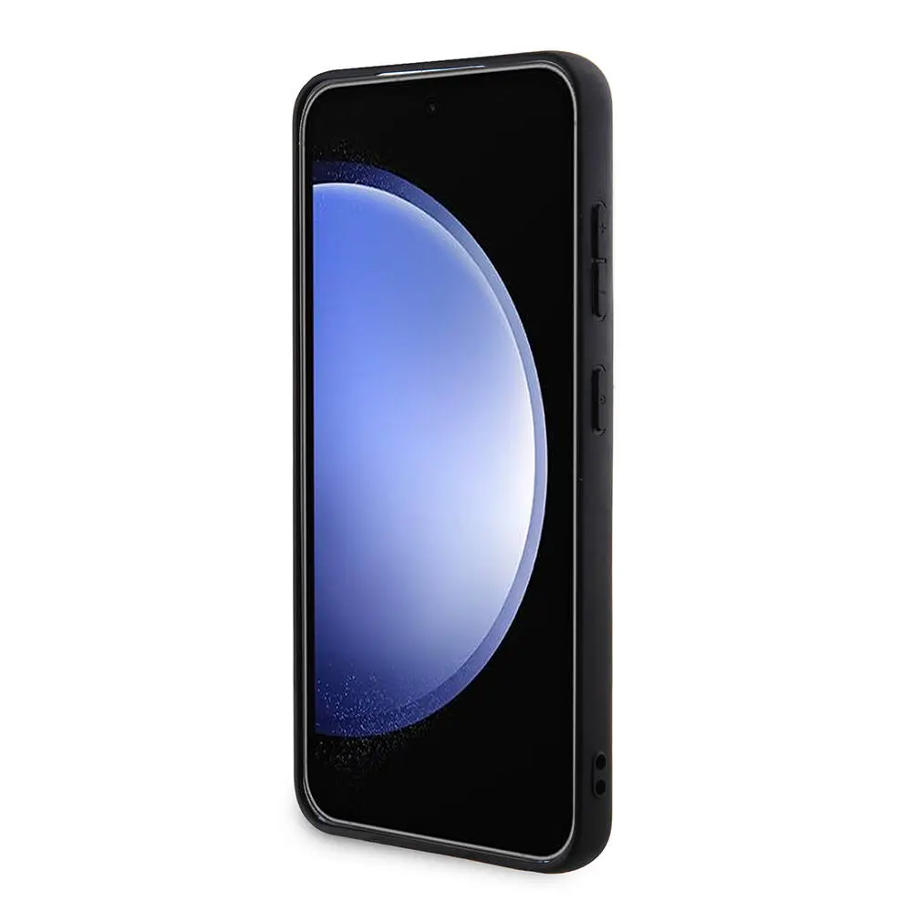 Galaxy S24 PU Deri Şerit Logo Tasarımlı Kılıf - Guess Lisanslı