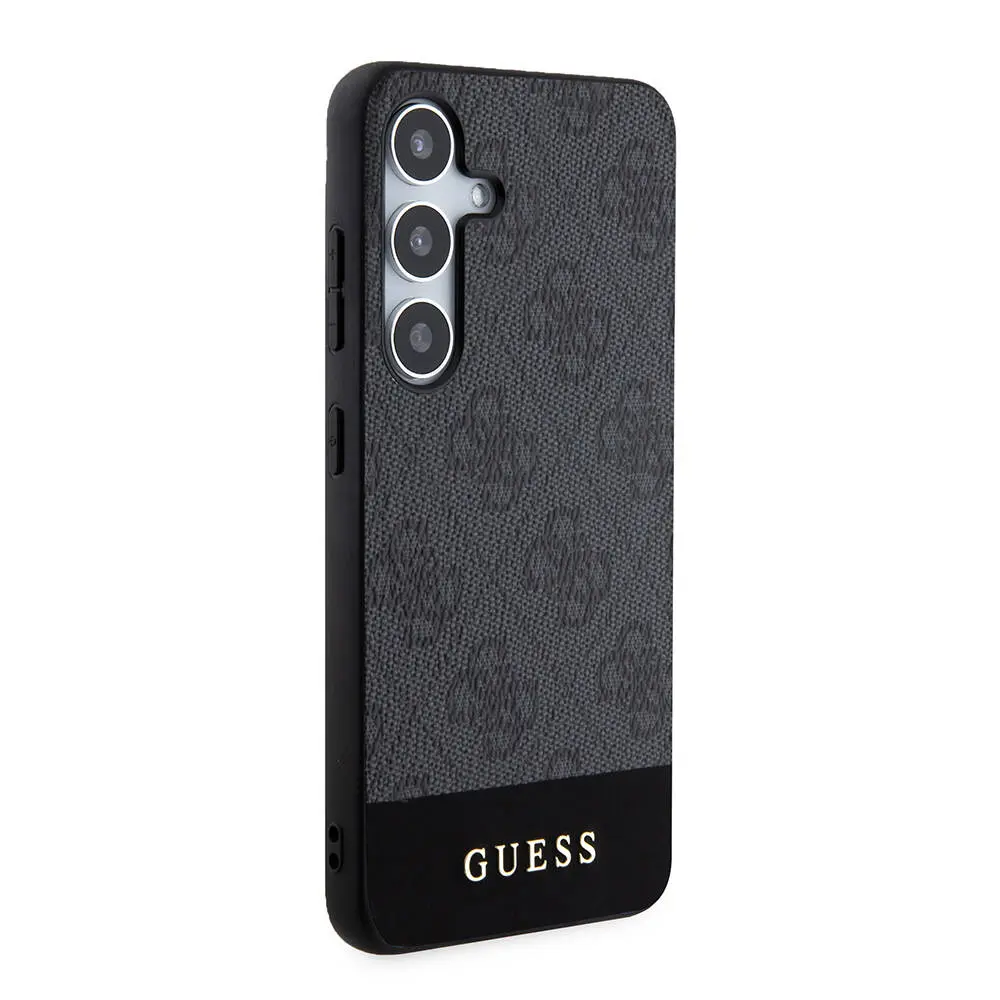 Galaxy S24 PU Deri Şerit Logo Tasarımlı Kılıf - Guess Lisanslı
