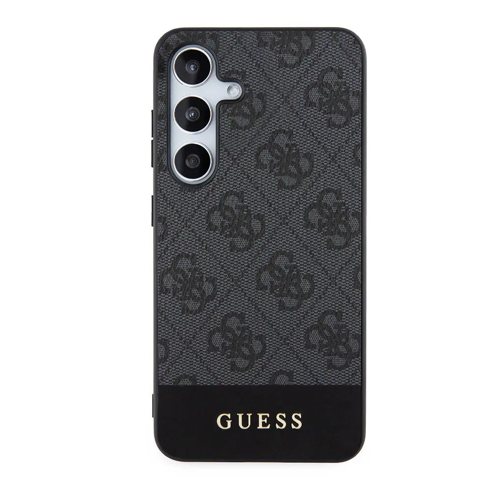 Galaxy S24 PU Deri Şerit Logo Tasarımlı Kılıf - Guess Lisanslı