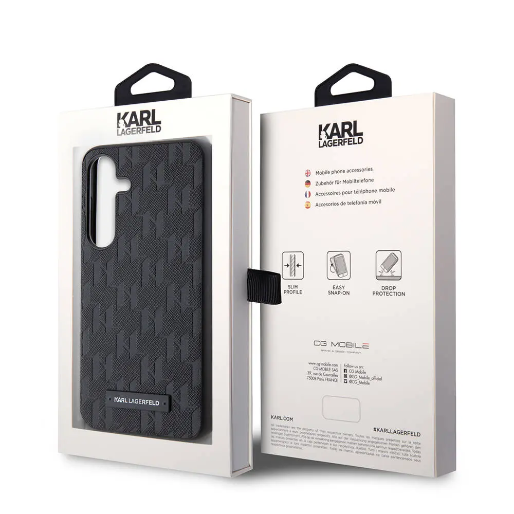 Galaxy S24 Kılıf Saffiano Monogram Metal Logo - Karl Lagerfeld