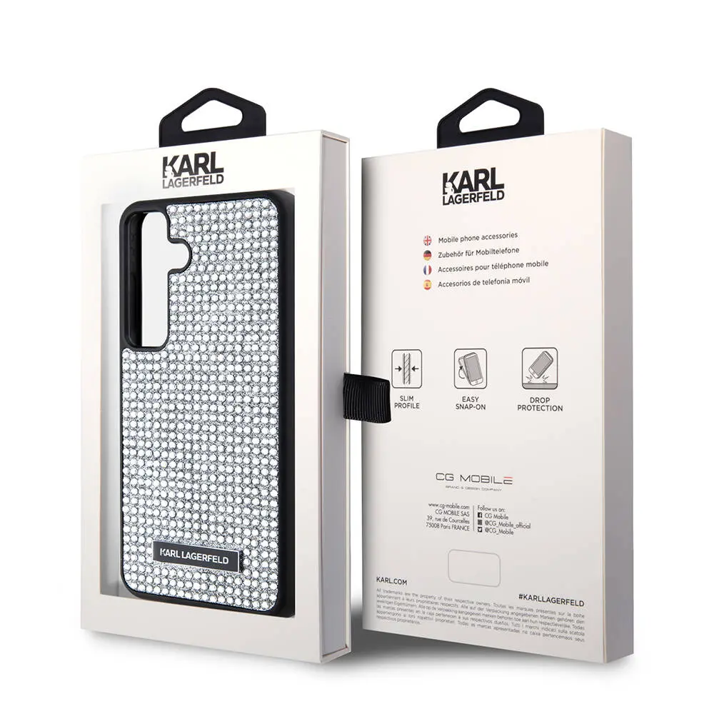 Galaxy S24 Taşlı Metal Logo Kılıf - Karl Lagerfeld Lisanslı