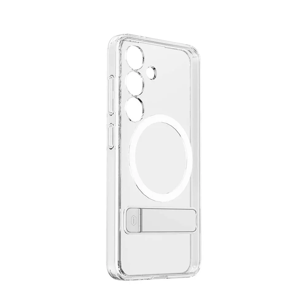 Galaxy S24 MagSafe Uyumlu Kamera Korumalı Standlı Şeffaf Kılıf - Wiwu KCC-025 Aurora