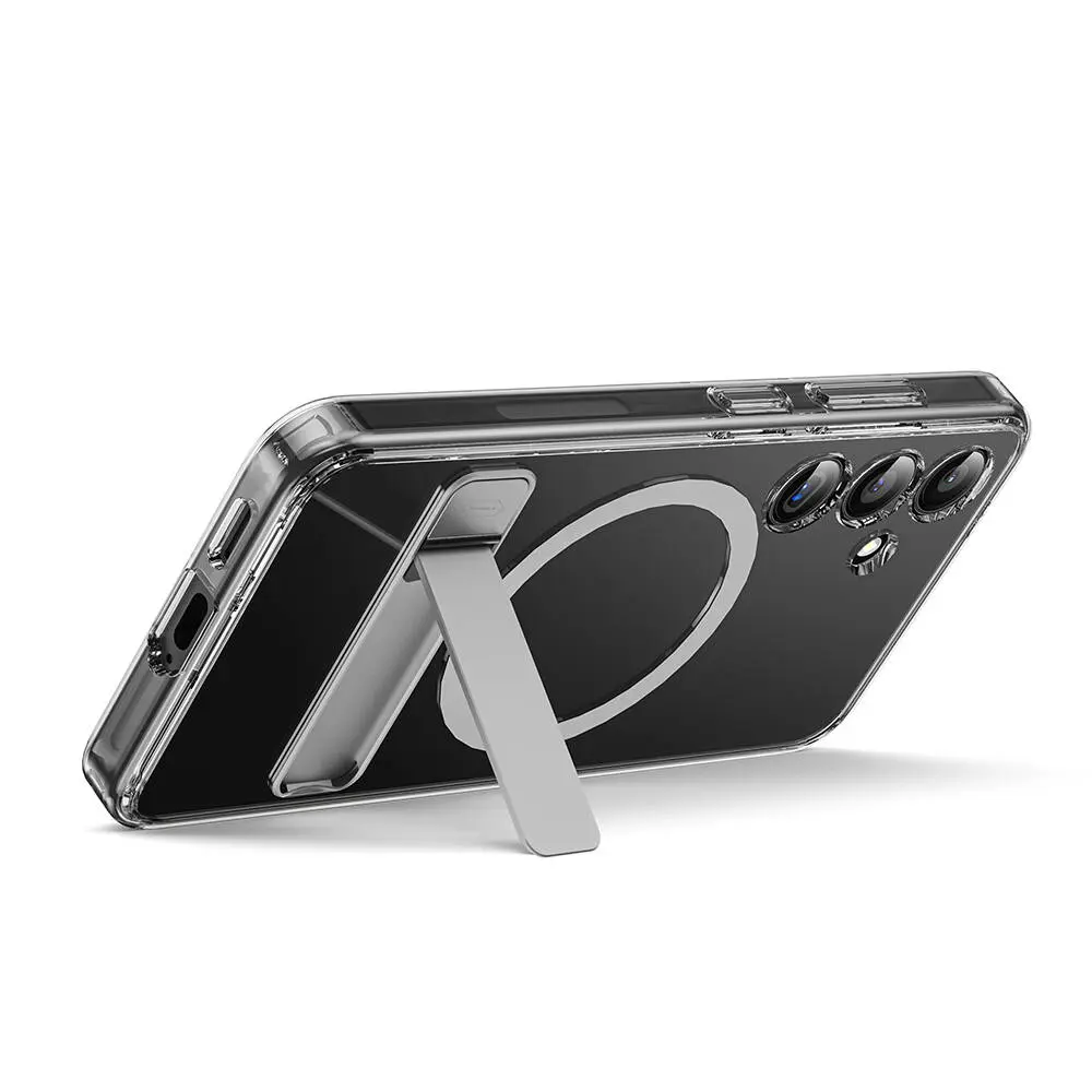 Galaxy S24 MagSafe Uyumlu Kamera Korumalı Standlı Şeffaf Kılıf - Wiwu KCC-025 Aurora