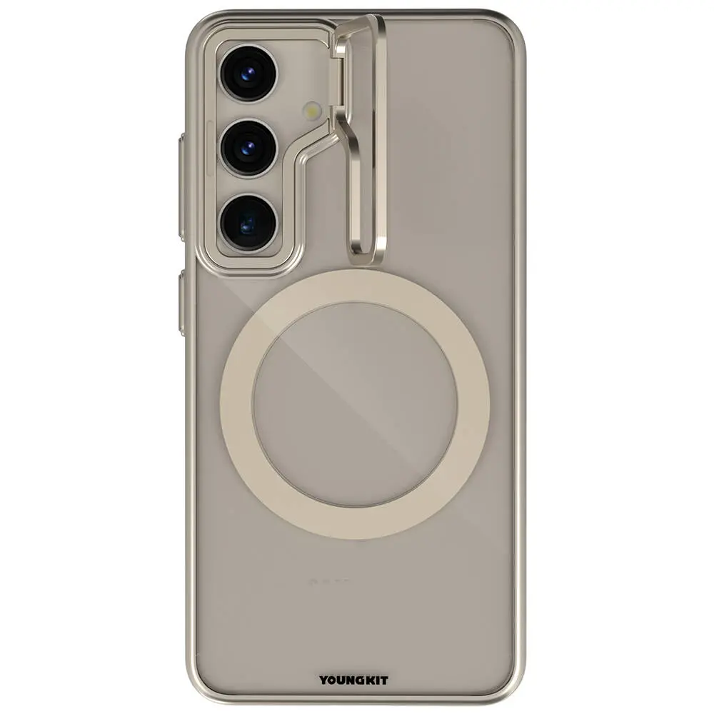 Galaxy S24 MagSafe Uyumlu Şeffaf Kılıf - Youngkit Crystal Grid