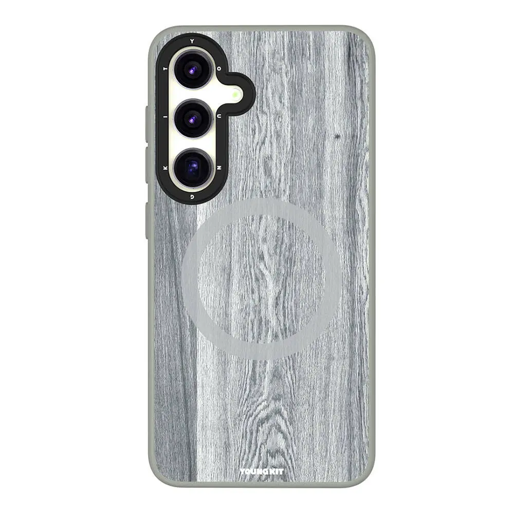 Galaxy S24 MagSafe Uyumlu Sararmaya Dayanıklı Kılıf - Youngkit Wood Forest