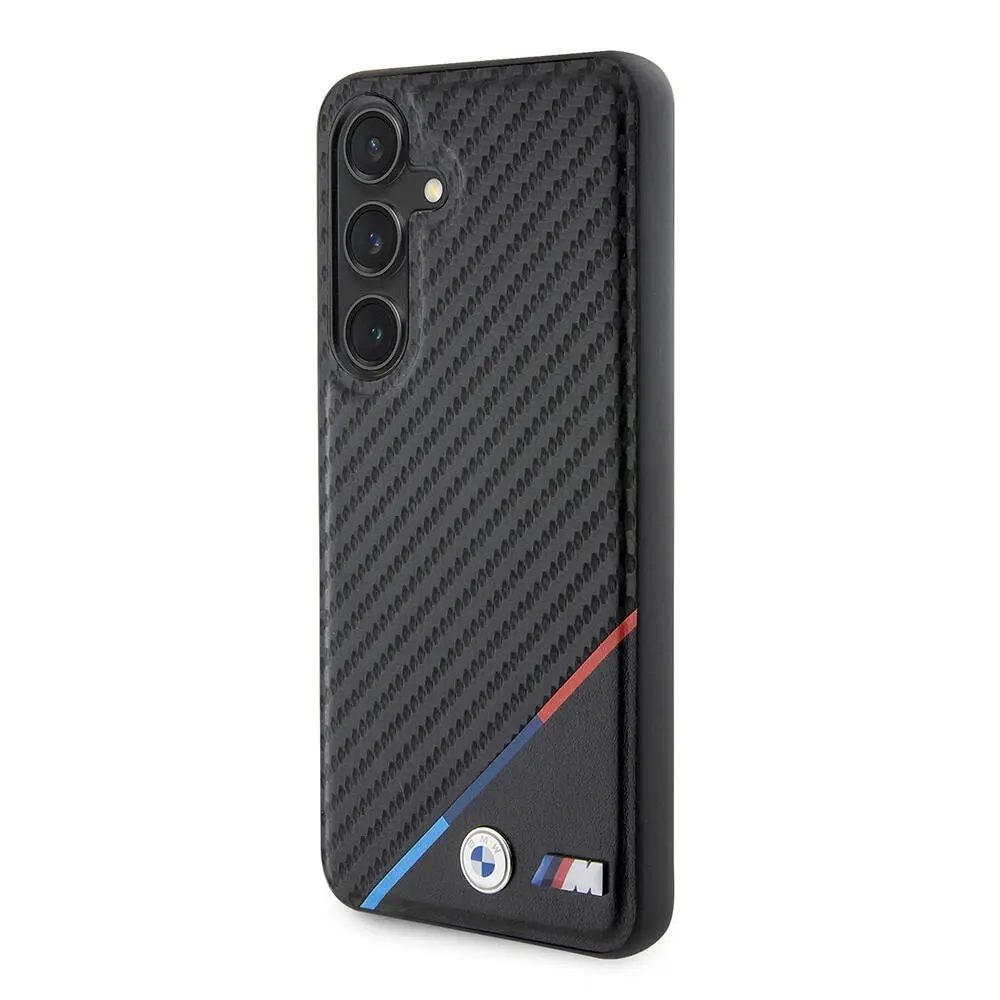 Galaxy S24 Plus MagSafe Uyumlu Lisanslı Kılıf - BMW M Logolu PU Karbon