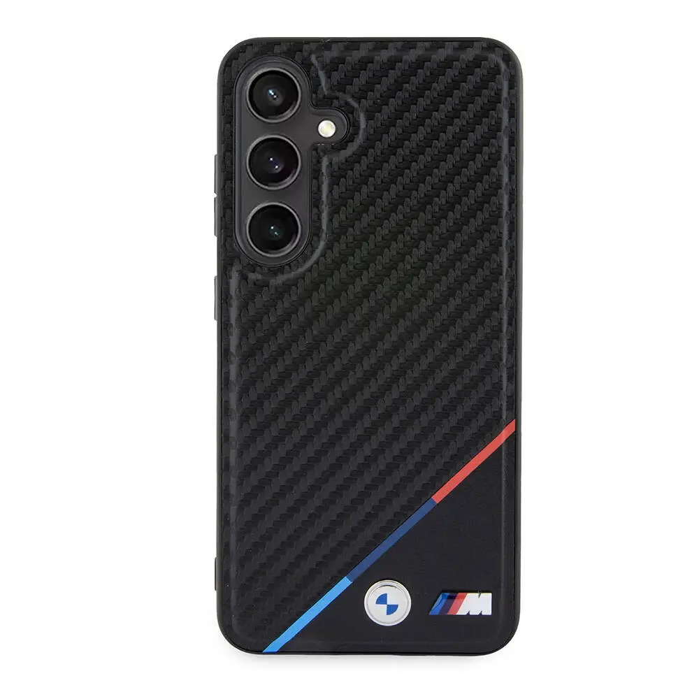 Galaxy S24 Plus MagSafe Uyumlu Lisanslı Kılıf - BMW M Logolu PU Karbon