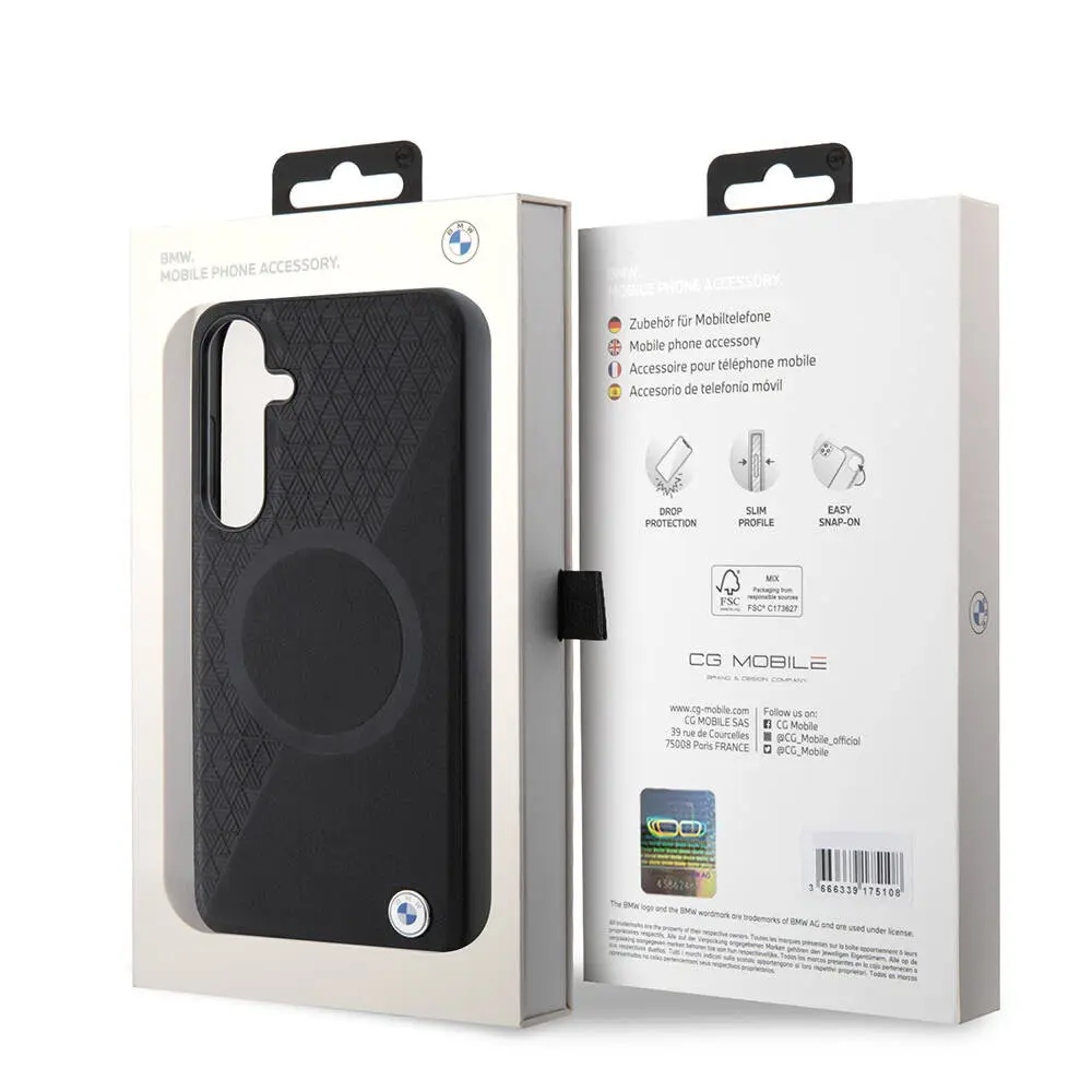 Galaxy S24 Plus MagSafe Uyumlu Deri Kılıf - BMW Circle Lisanslı