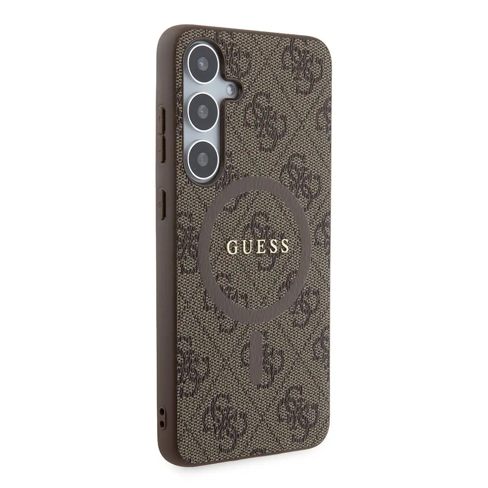 Galaxy S24 Plus MagSafe Uyumlu PU Kılıf - Guess 4G Logolu Halkalı
