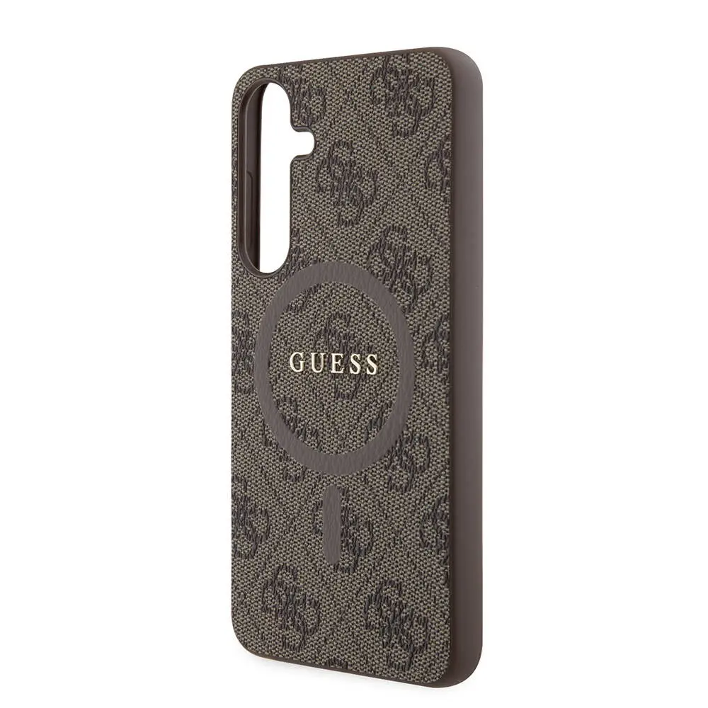 Galaxy S24 Plus MagSafe Uyumlu PU Kılıf - Guess 4G Logolu Halkalı