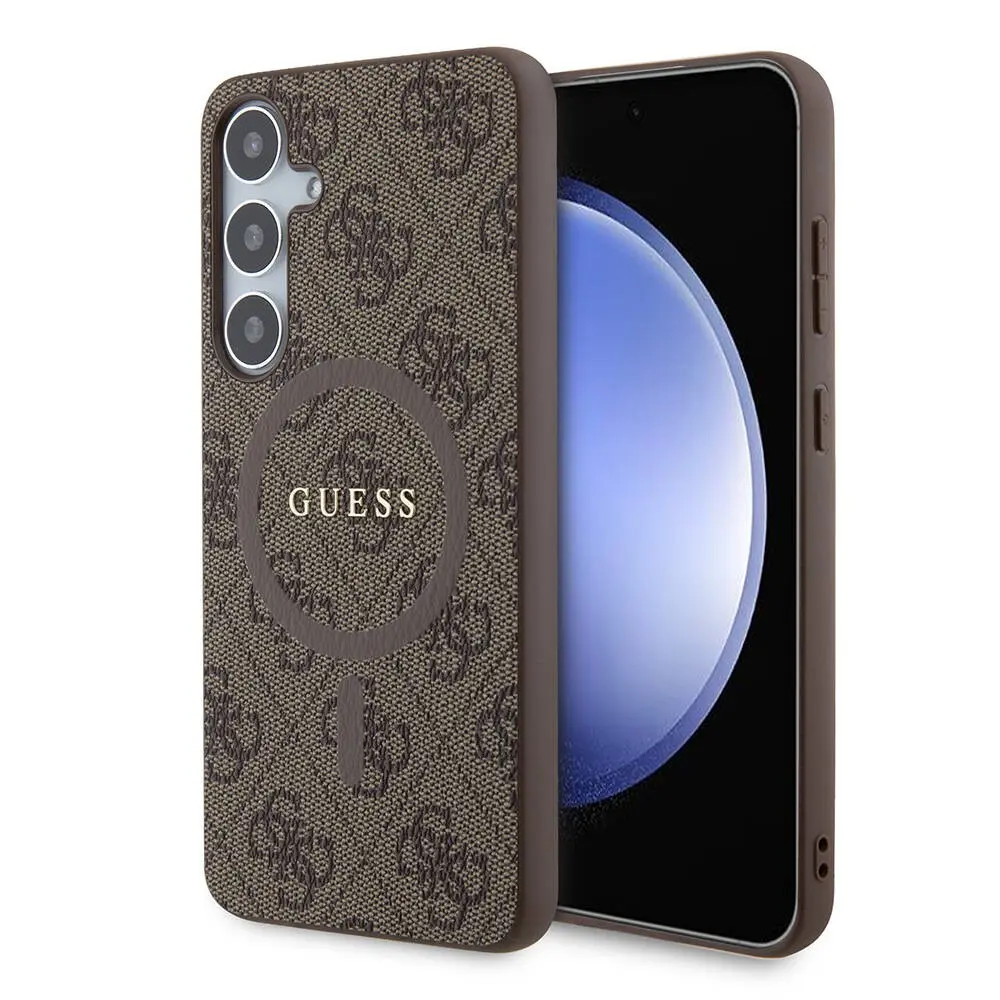 Galaxy S24 Plus MagSafe Uyumlu PU Kılıf - Guess 4G Logolu Halkalı