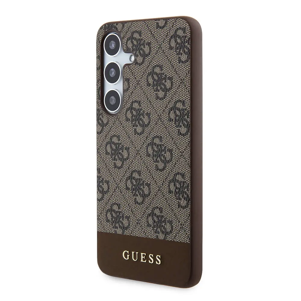 Galaxy S24 Plus PU Deri Şerit Logo Kılıf - Guess Lisanslı