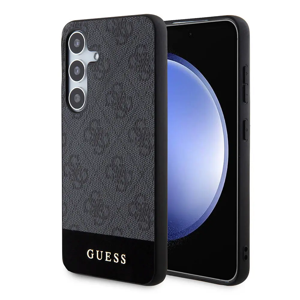 Galaxy S24 Plus PU Deri Şerit Logo Kılıf - Guess Lisanslı