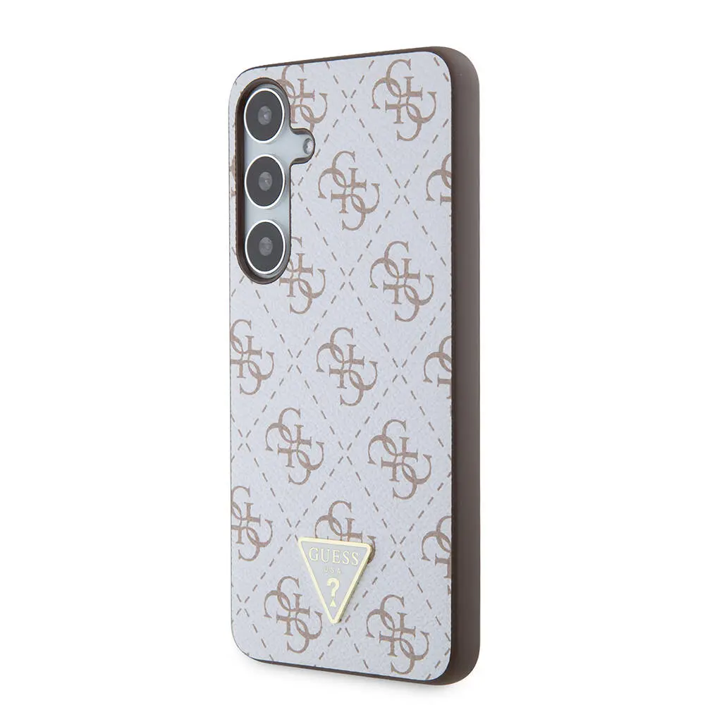 Galaxy S24 Plus Kılıf Guess Lisanslı PU Üçgen Logo 4G Desenli Kapak