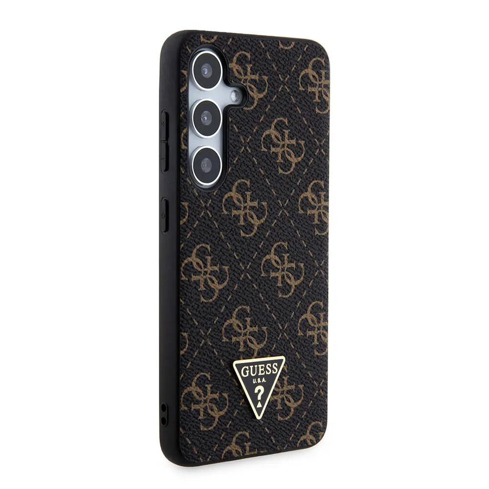 Galaxy S24 Plus Kılıf Guess Lisanslı PU Üçgen Logo 4G Desenli Kapak