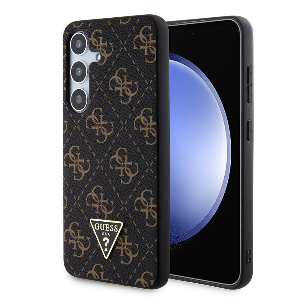 Galaxy S24 Plus Kılıf Guess Lisanslı PU Üçgen Logo 4G Desenli Kapak