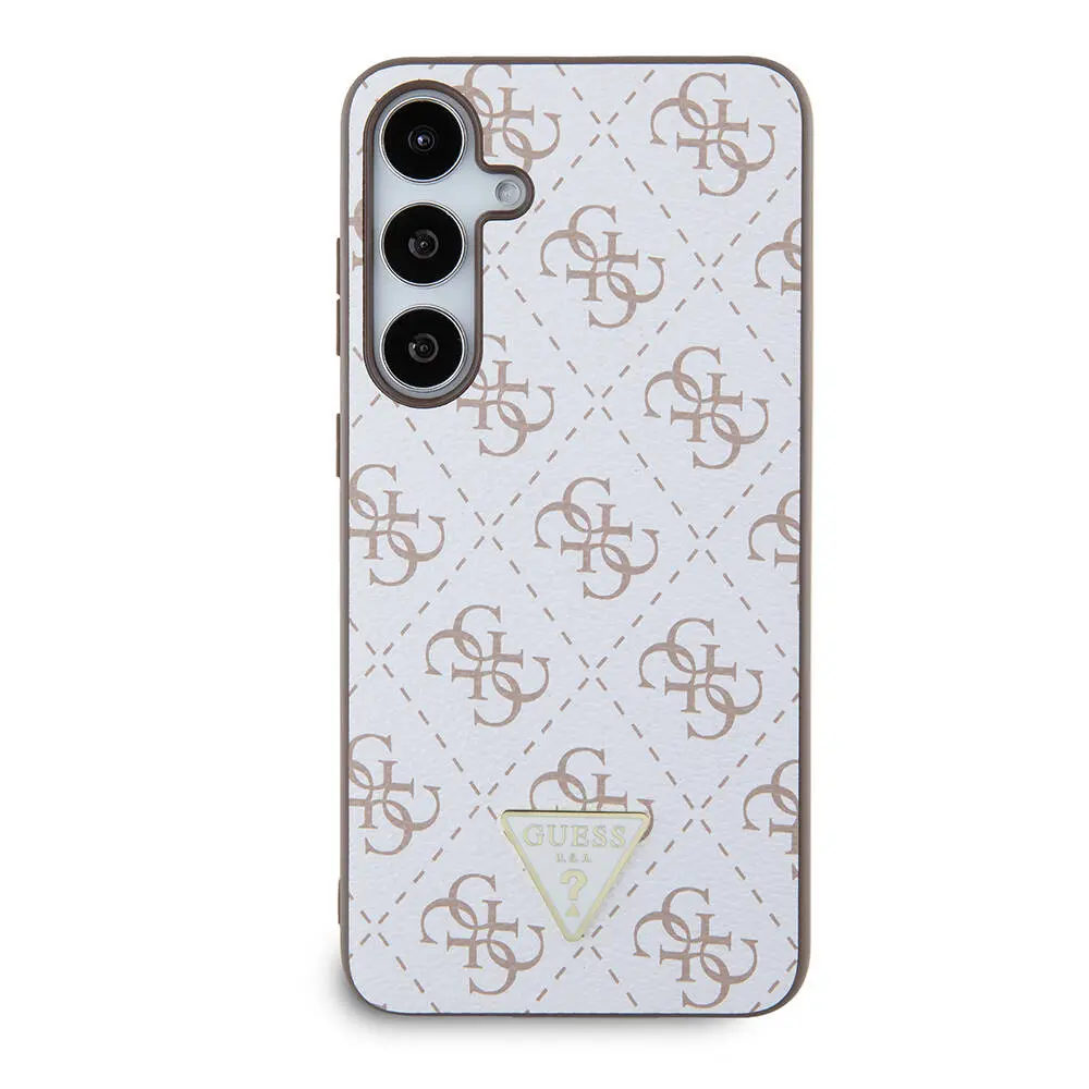 Galaxy S24 Plus Kılıf Guess Lisanslı PU Üçgen Logo 4G Desenli Kapak