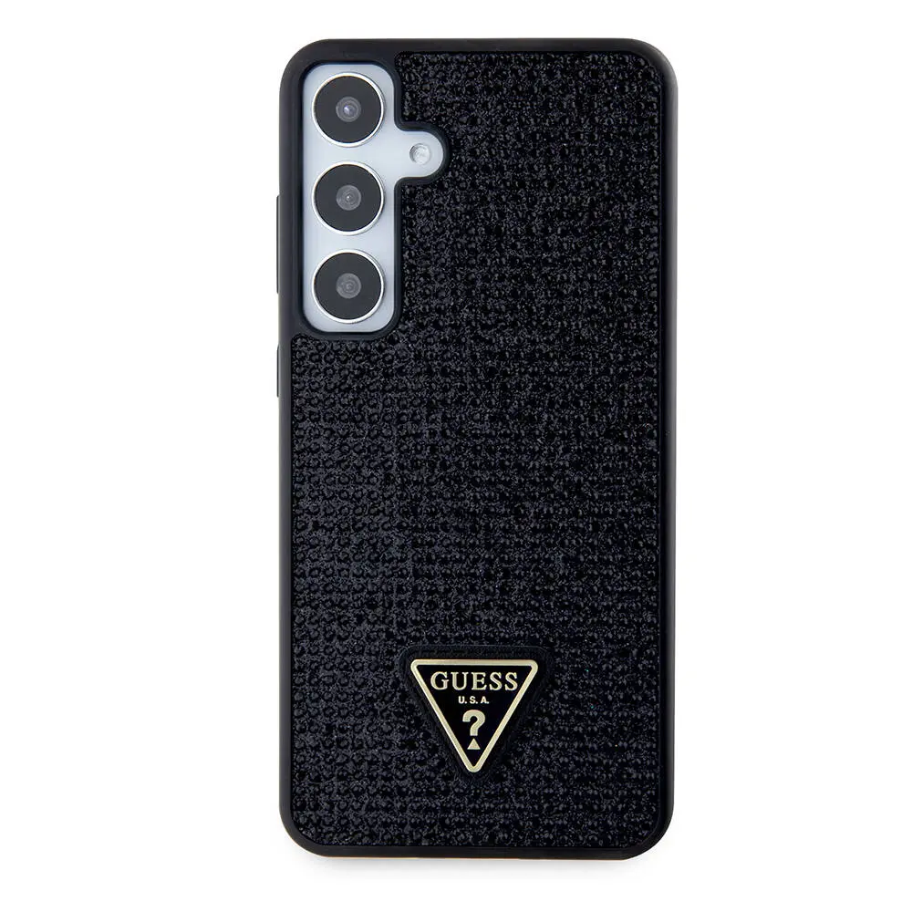 Galaxy S24 Plus Taşlı Arka Yüzey Üçgen Logolu Kılıf - Guess
