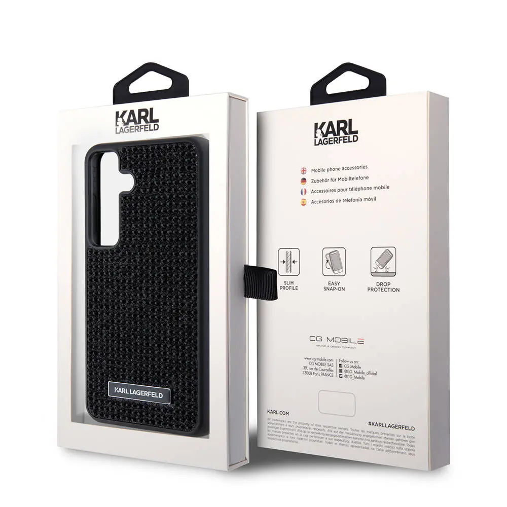 Galaxy S24 Plus Kılıf, Taşlı Metal Logo - Karl Lagerfeld Lisanslı