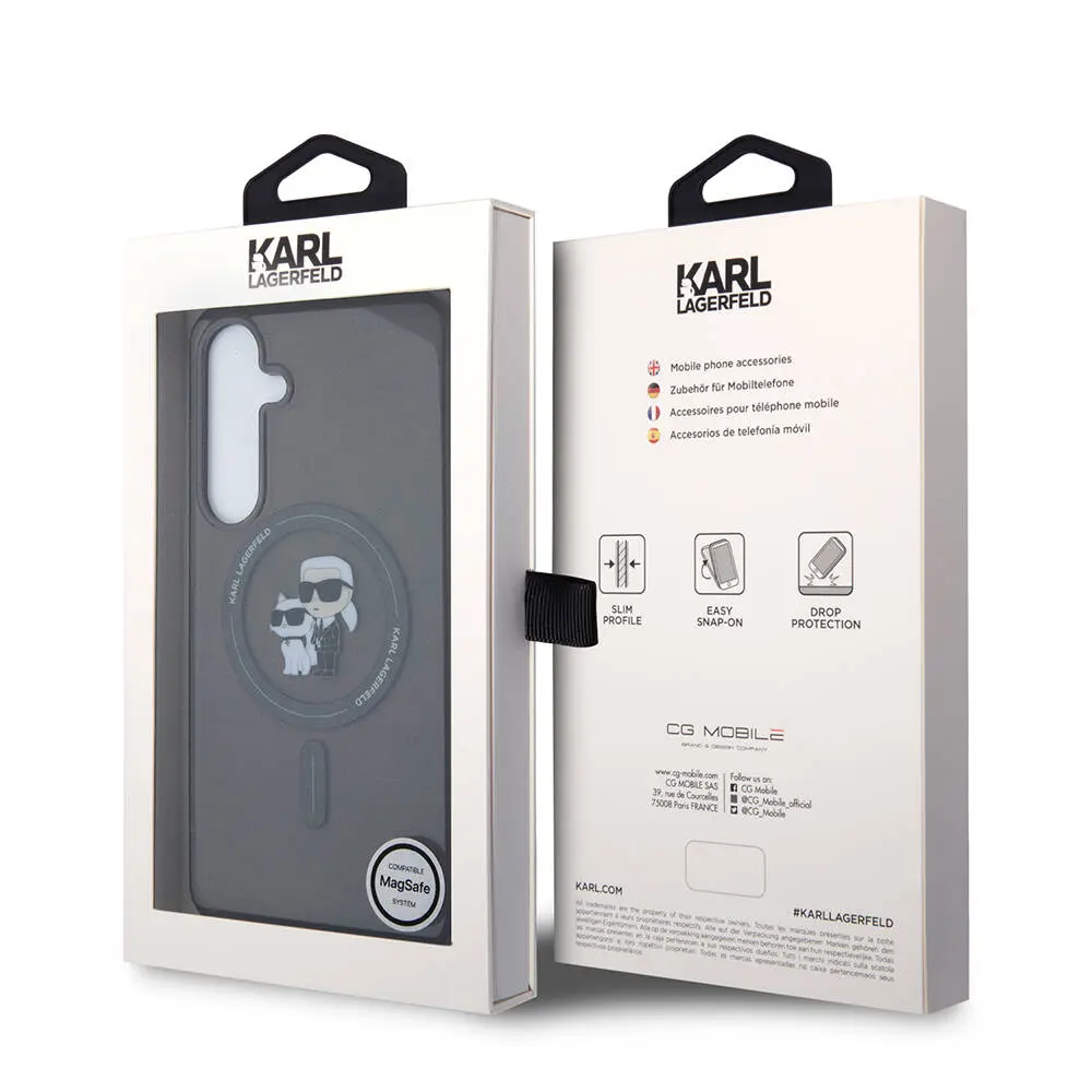 Galaxy S24 Plus MagSafe Uyumlu Kılıf - Karl Lagerfeld Karl & Choupette IML Baskılı