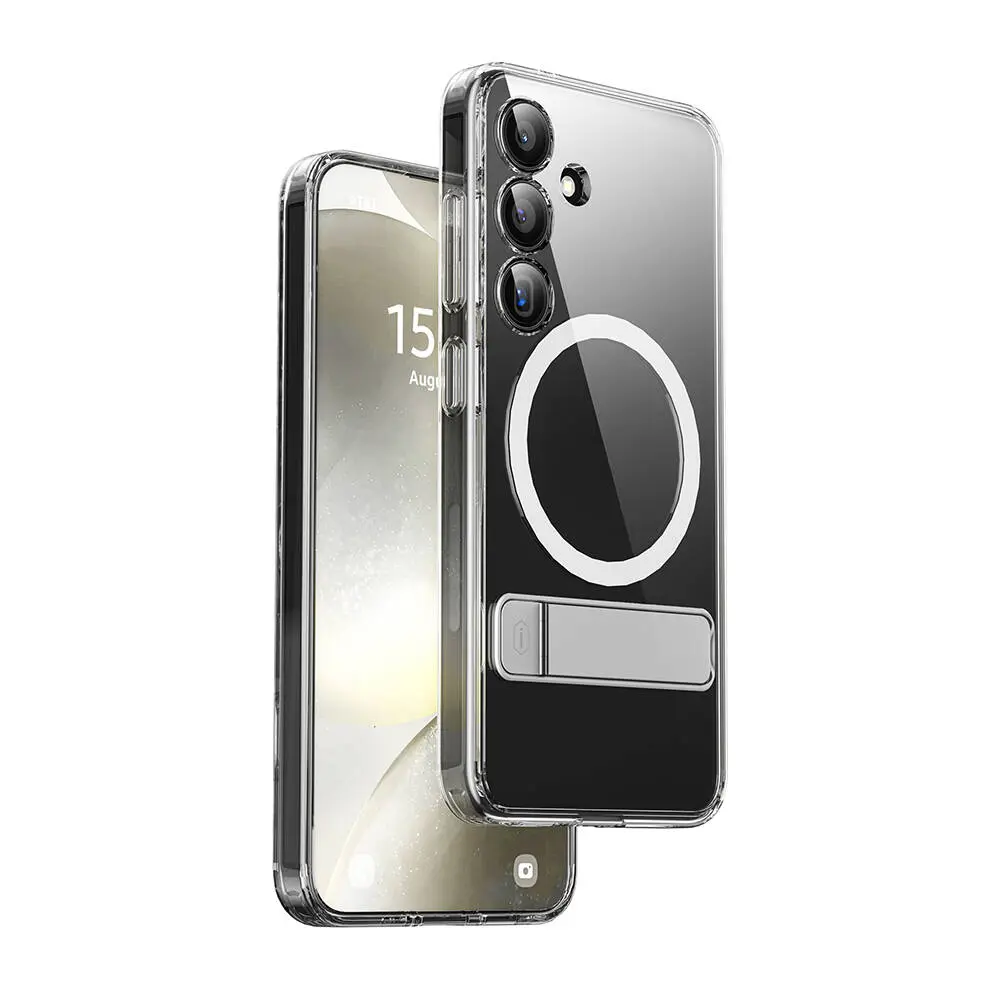 Galaxy S24 Plus MagSafe Uyumlu Şeffaf Standlı Kılıf - Wiwu KCC-025 Aurora