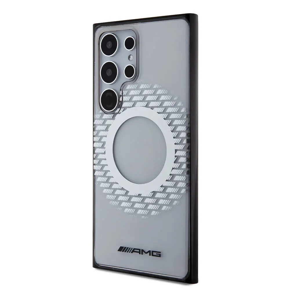 Galaxy S24 Ultra MagSafe Uyumlu Şeffaf Kılıf - AMG Eşkenar Dörtgen Desenli
