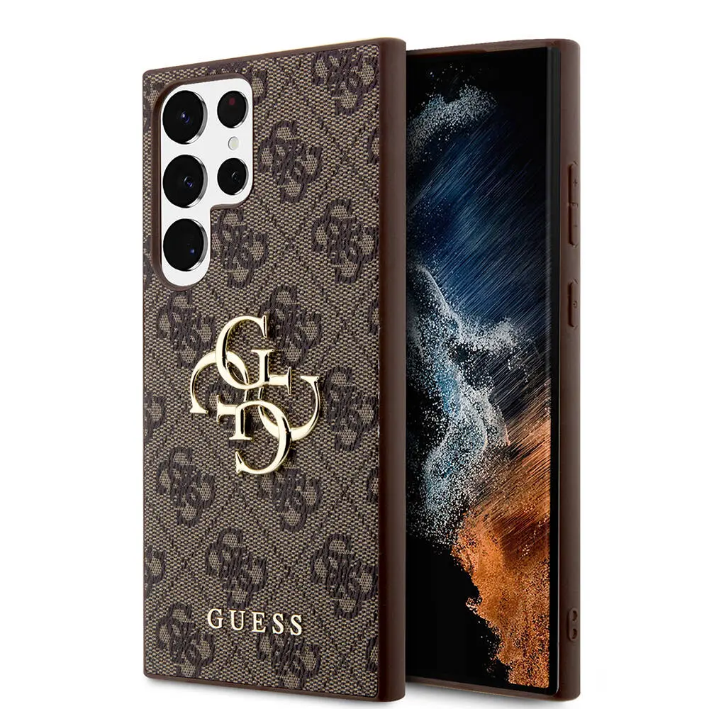 Galaxy S24 Ultra Kılıf, PU Deri 4G Metal Logolu - Guess
