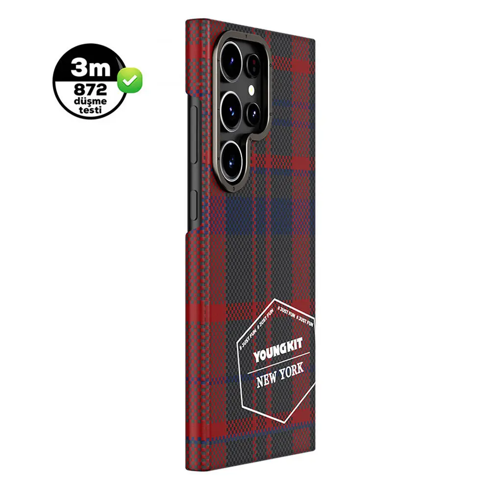 Galaxy S24 Ultra Ekose Desenli Kılıf - Youngkit Gezhi Serisi