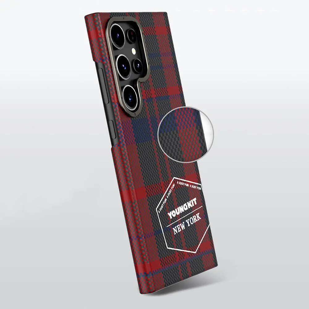 Galaxy S24 Ultra Ekose Desenli Kılıf - Youngkit Gezhi Serisi