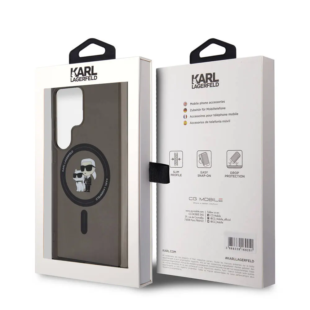 Galaxy S24 Ultra MagSafe Uyumlu Kılıf - Karl Lagerfeld Karl & Choupette IML Baskılı