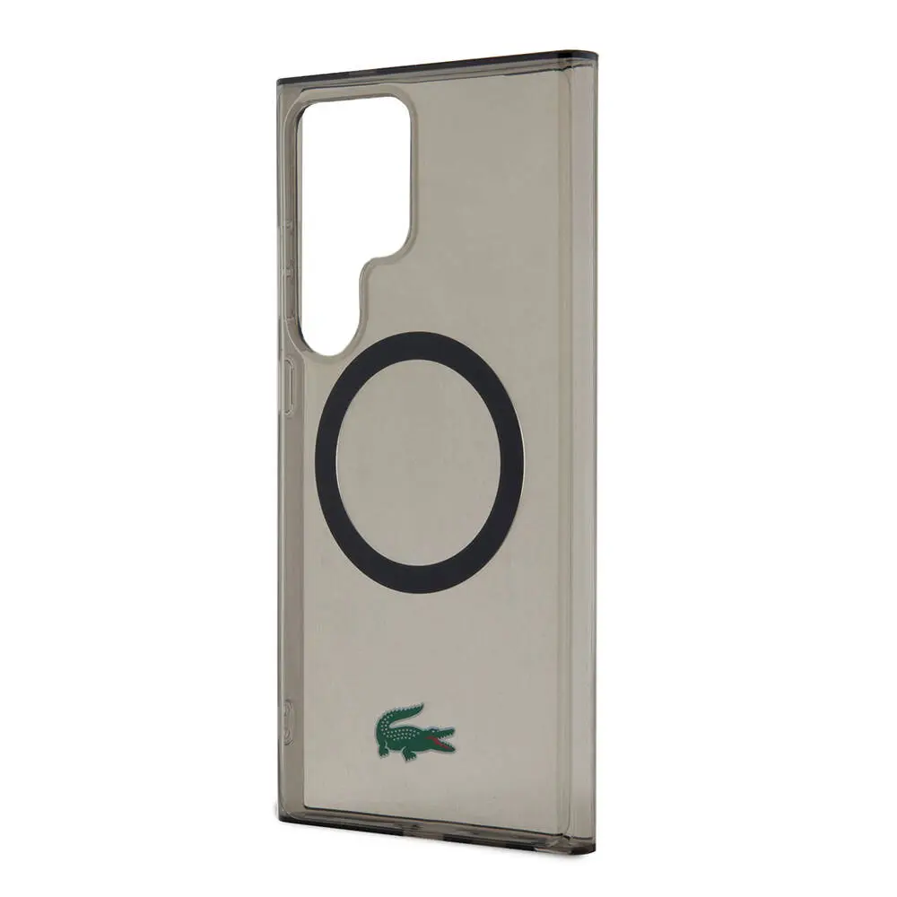 Galaxy S24 Ultra MagSafe Uyumlu Şeffaf Kılıf - Lacoste Timsah Logo