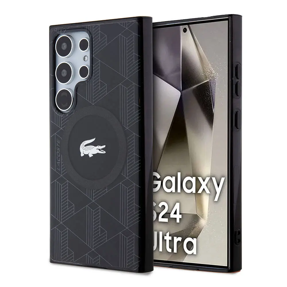 Galaxy S24 Ultra MagSafe Uyumlu Çift Katmanlı Kılıf - Lacoste Blend Monogram