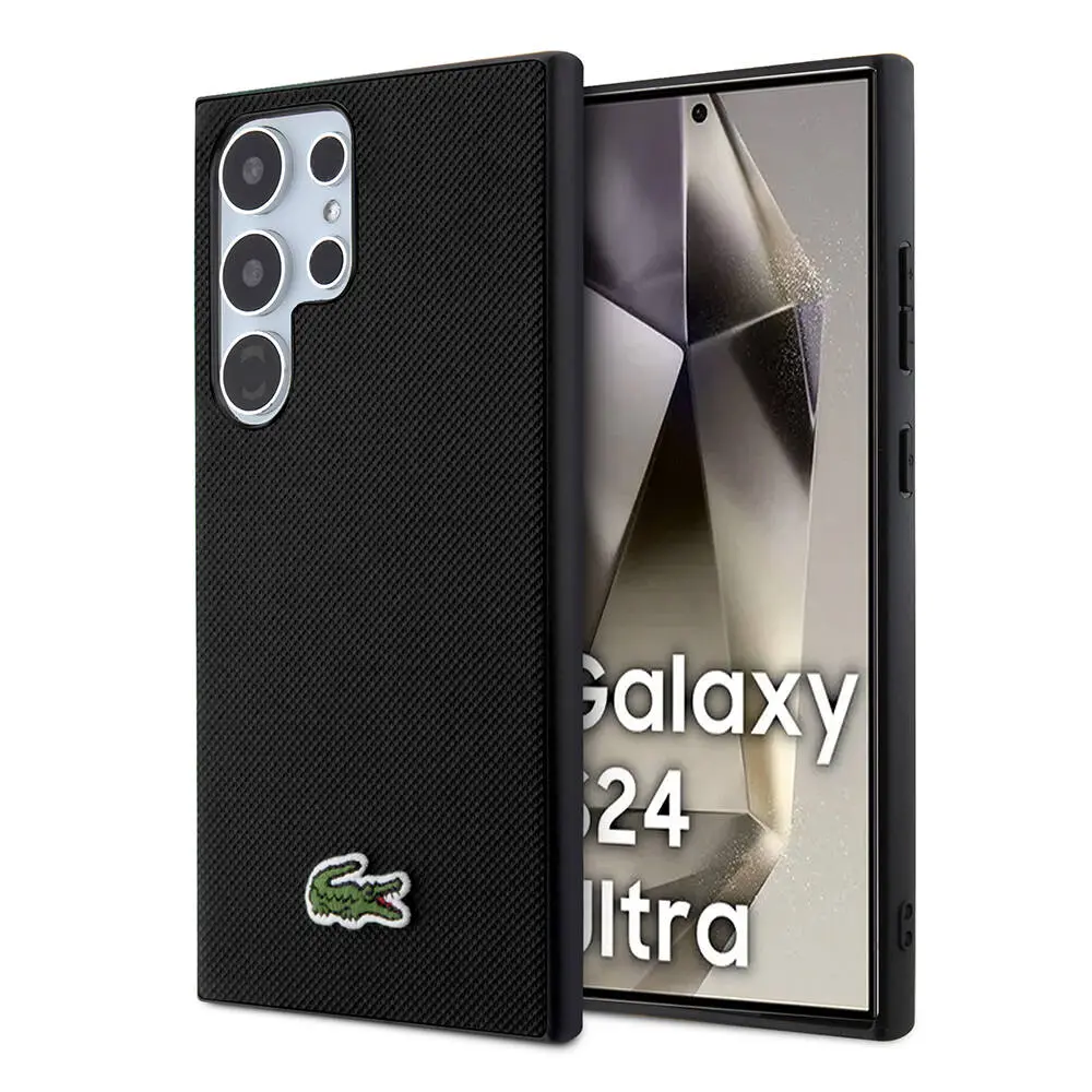 Galaxy S24 Ultra Lacoste Lisanslı PU Pike Desenli Kılıf