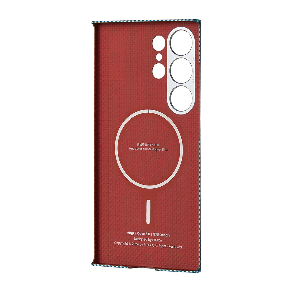Galaxy S24 Ultra MagSafe Uyumlu Aramid Fiber Kılıf - Pitaka Ultra-Slim Classic Ice Sea